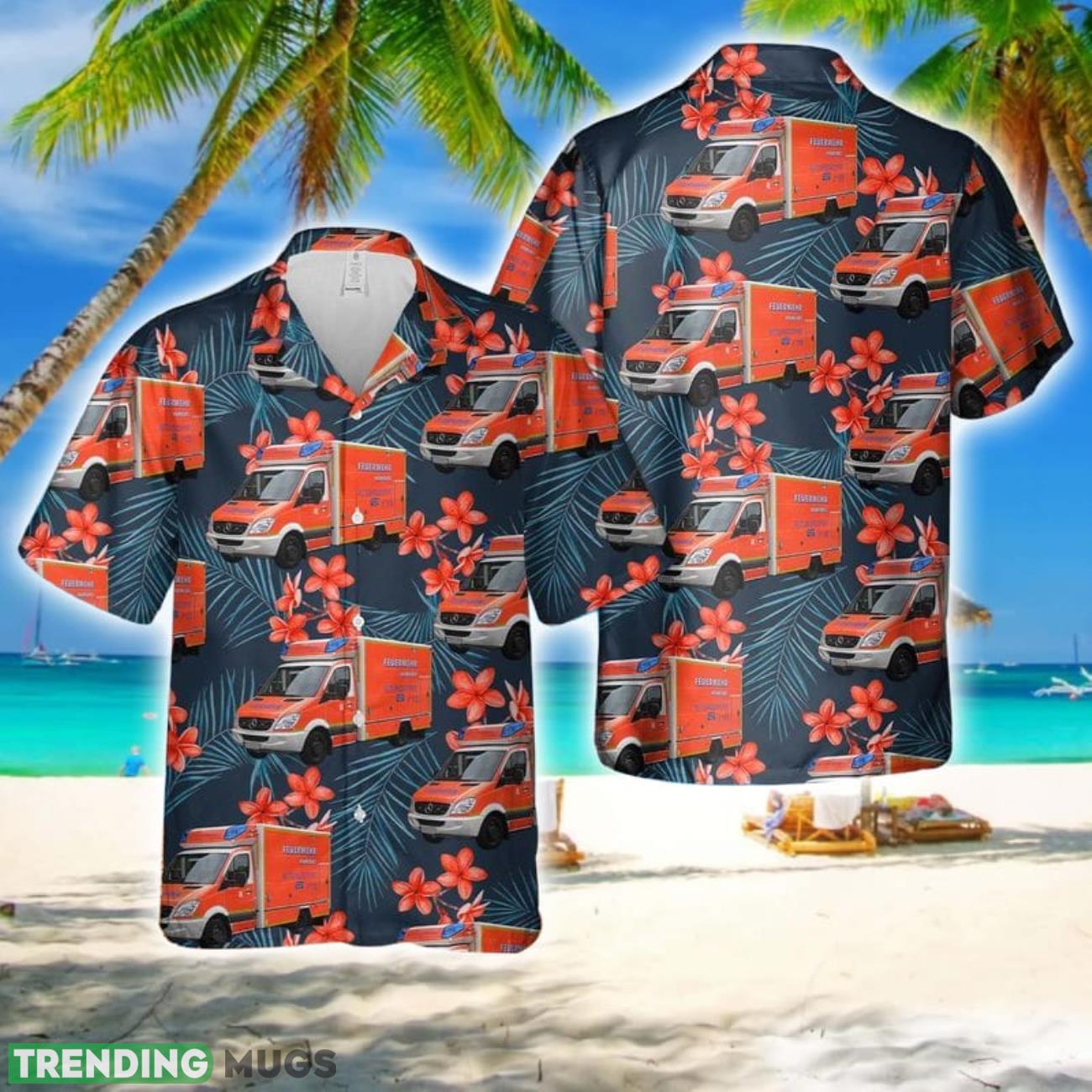 City of Hamburg EMS Fire Service Ambulance Holiday Hawaiian Shirt Product Photo 1 City of Hamburg EMS Fire Service Ambulance Holiday Hawaiian Shirt Product Photo 1