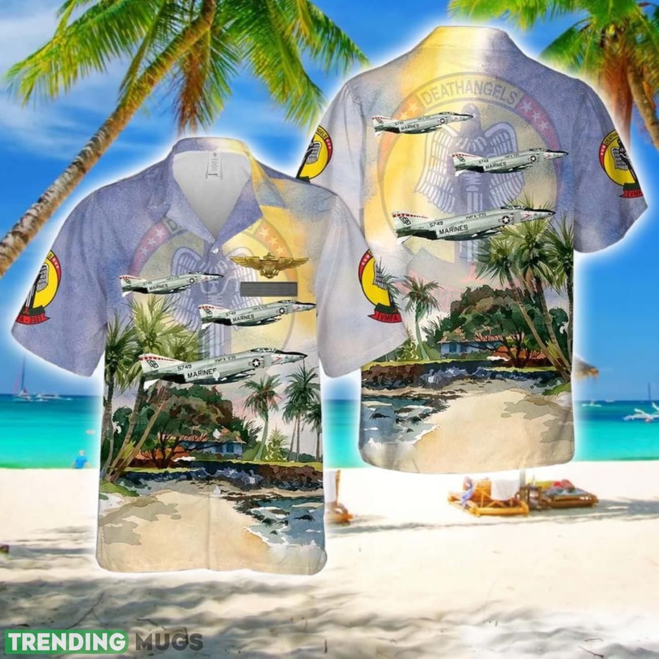 Custom Name US Marine Corps McDonnell F-4 Phantom II Of VMFA-235 Holiday Hawaiian Shirt Product Photo 1 Custom Name US Marine Corps McDonnell F-4 Phantom II Of VMFA-235 Holiday Hawaiian Shirt Product Photo 1