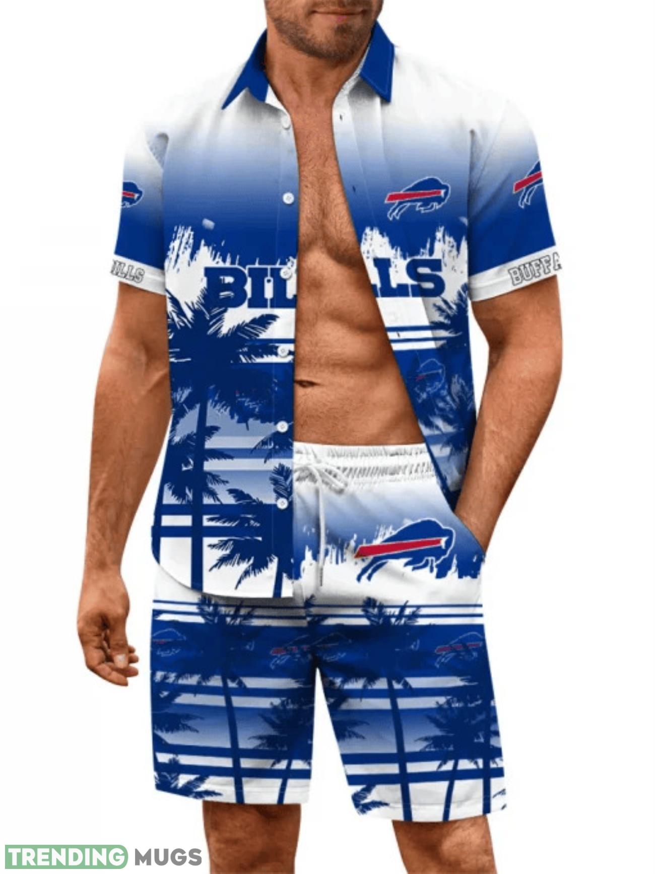 Buffalo Bills Summer Hawaiian Shirt And Shorts Coconut Tree Pattern Product Photo 1 Buffalo Bills Summer Hawaiian Shirt And Shorts Coconut Tree Pattern Product Photo 1