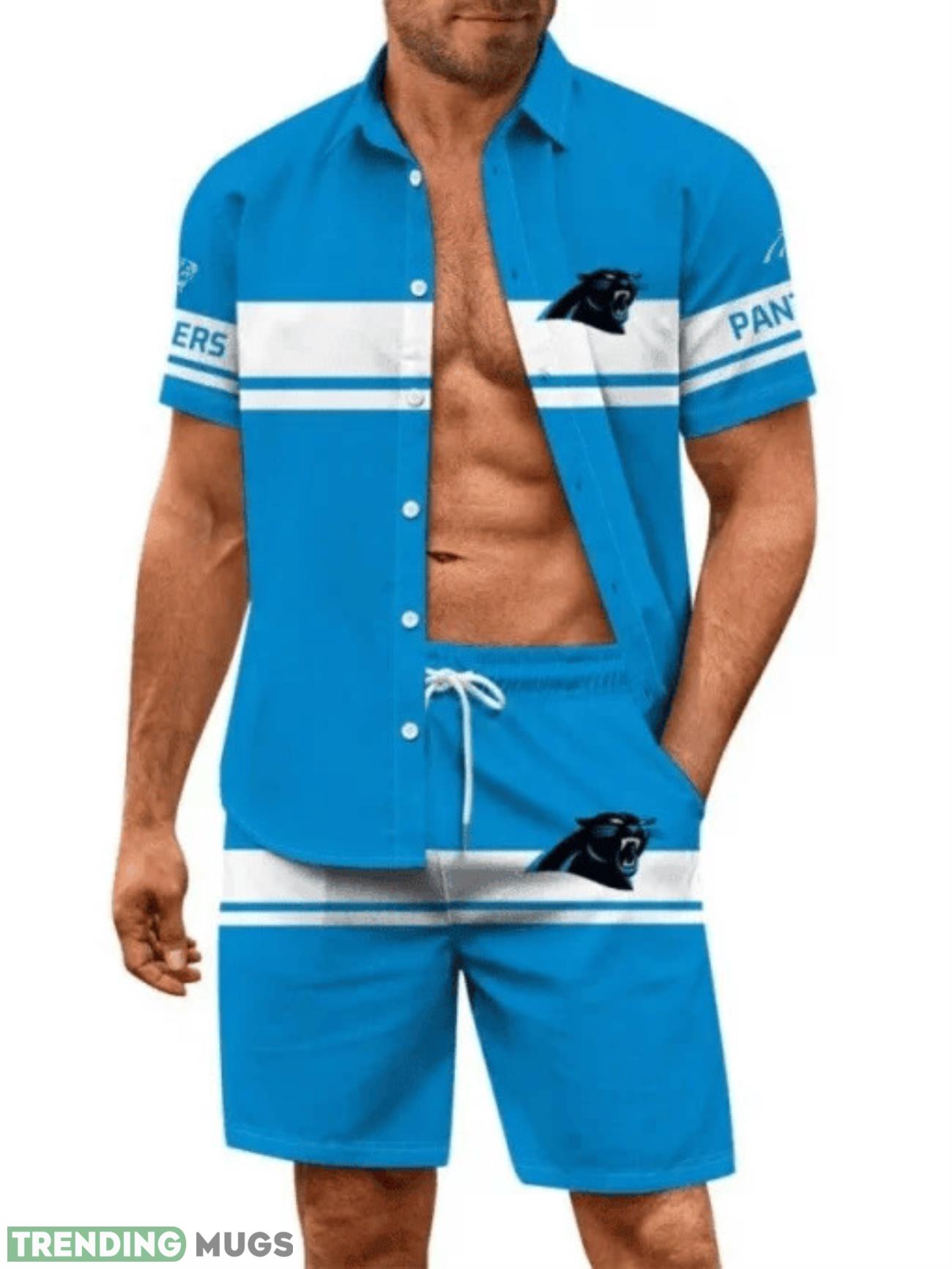 Carolina Panthers Summer Hawaiian Shirt And Shorts Basic For Fans Product Photo 1 Carolina Panthers Summer Hawaiian Shirt And Shorts Basic For Fans Product Photo 1