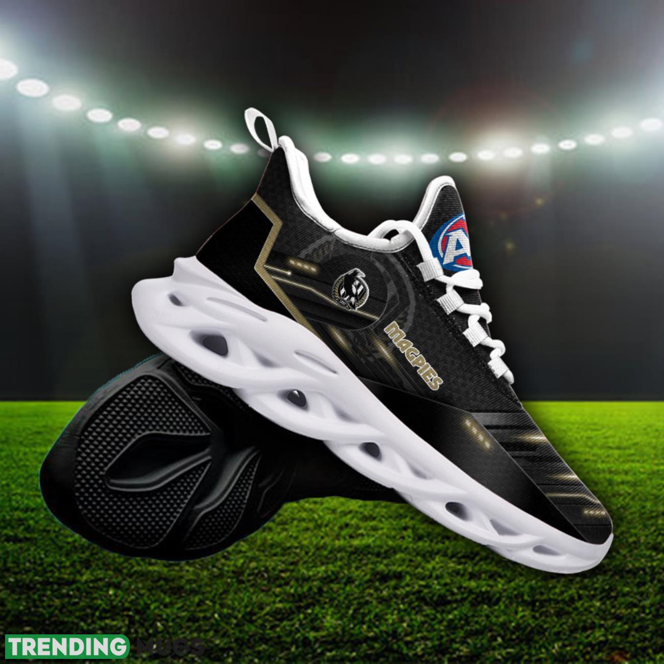 Collingwood Magpies AFL Max Soul Shoes 3D Printed Running Sneakers Custom Name Max Soul Collingwood Magpies AFL Max Soul Shoes 3D Printed Running Sneakers Custom Name Max Soul