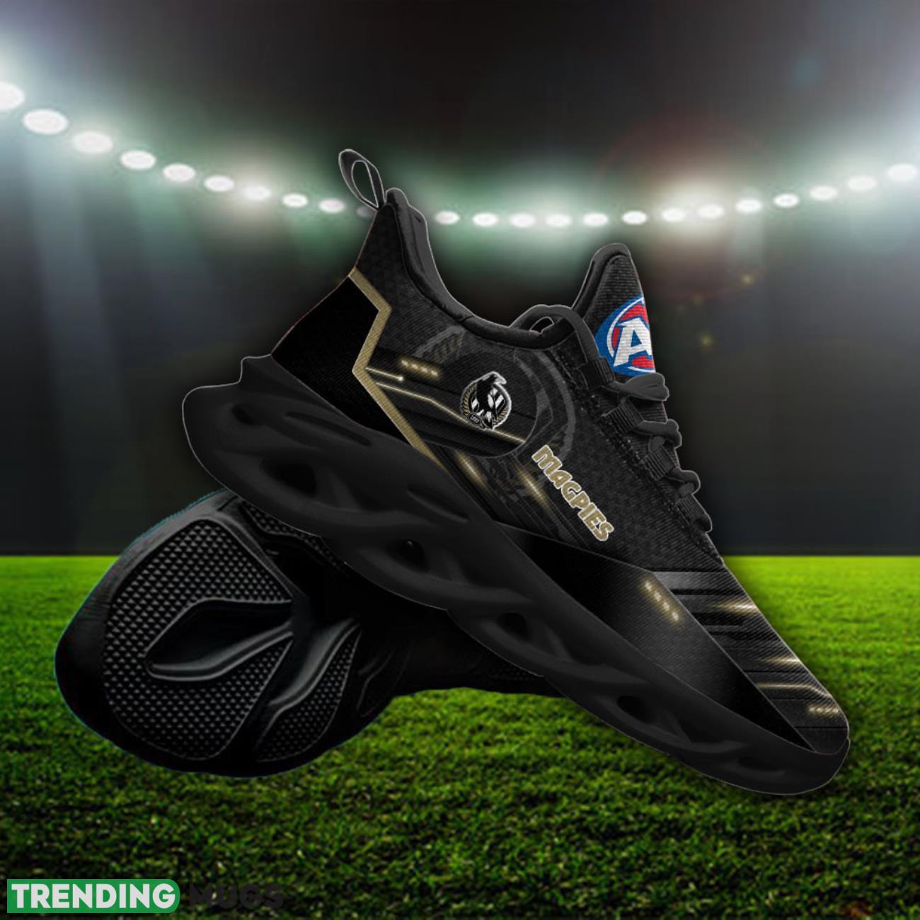 Collingwood Magpies AFL Max Soul Shoes 3D Printed Running Sneakers Custom Name Max Soul Collingwood Magpies AFL Max Soul Shoes 3D Printed Running Sneakers Custom Name Max Soul