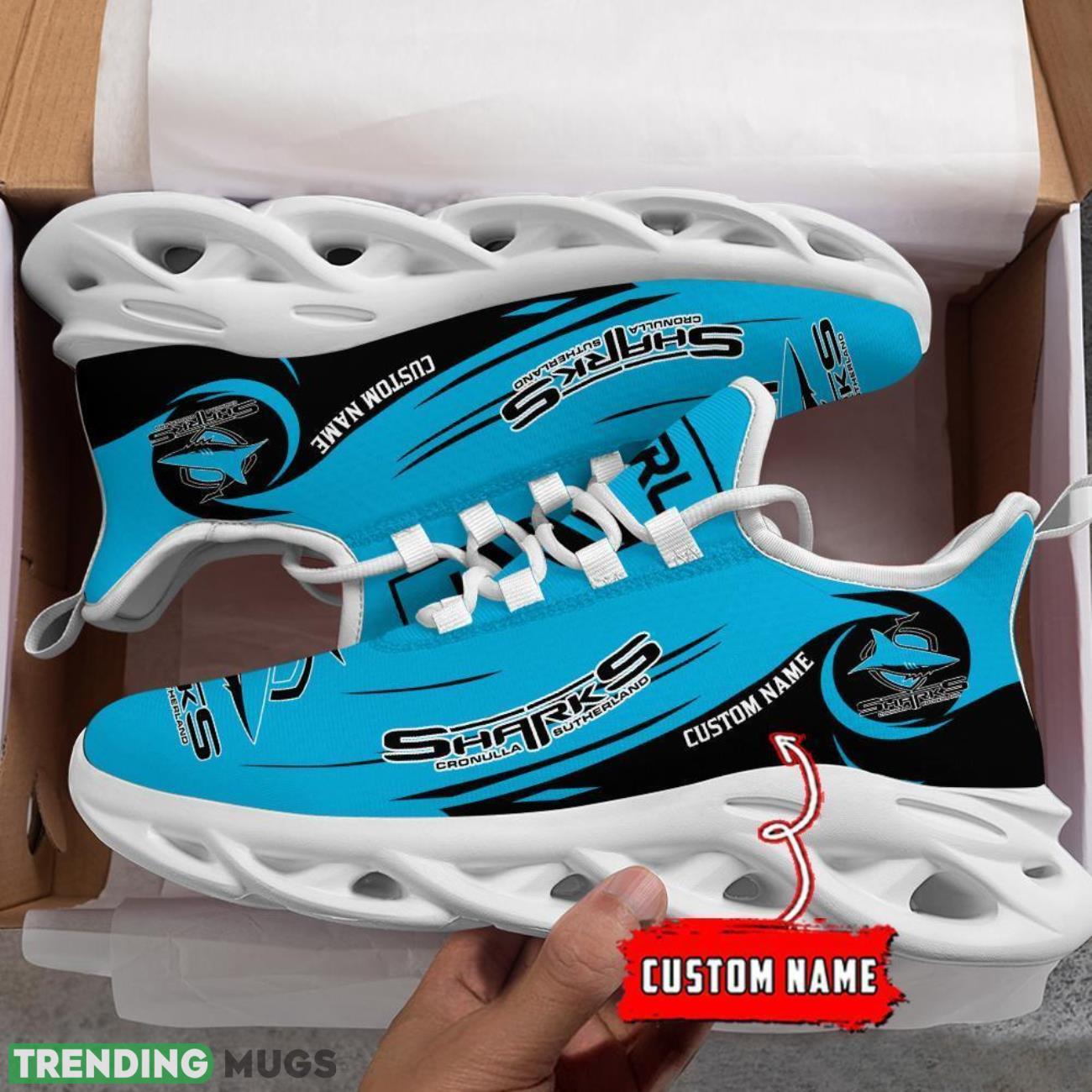 Cronulla Sharks NRL Max Soul Shoes Sneakers Sport Gift For Fans Running Shoes Custom Name Max Soul Cronulla Sharks NRL Max Soul Shoes Sneakers Sport Gift For Fans Running Shoes Custom Name Max Soul