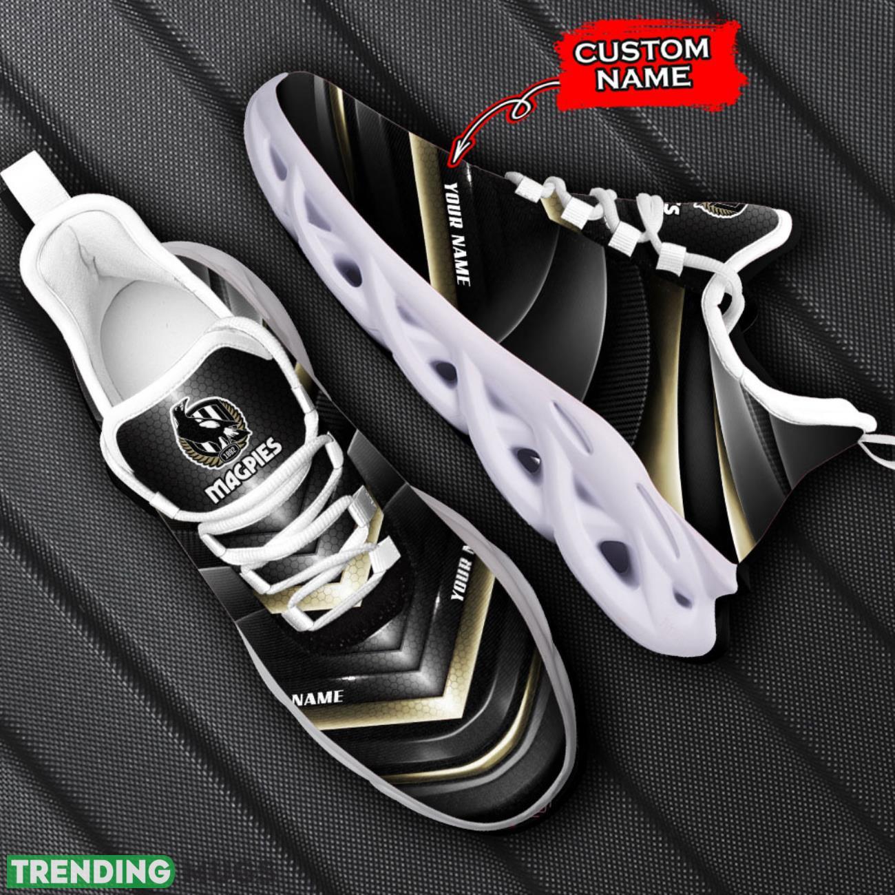 For Fans Collingwood Magpies AFL Max Soul Shoes Running Sneakers Men And Women Gift Custom Name Max Soul For Fans Collingwood Magpies AFL Max Soul Shoes Running Sneakers Men And Women Gift Custom Name Max Soul
