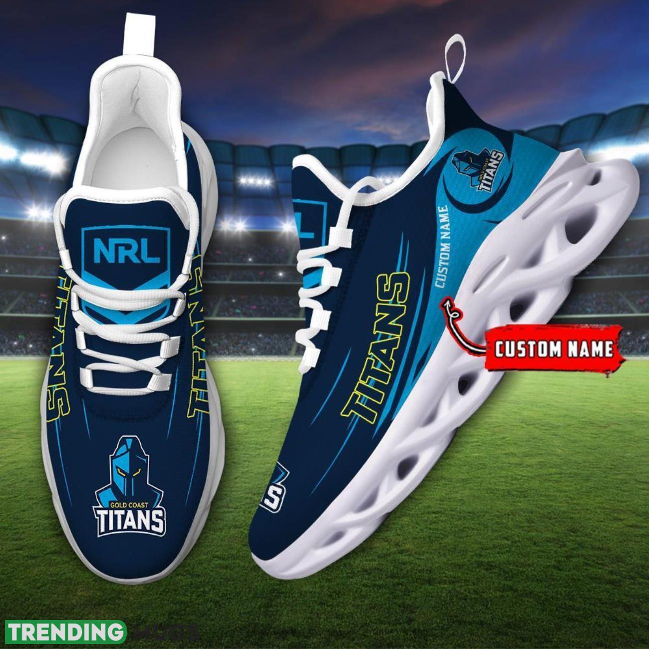 Gold Coast Titans NRL Max Soul Shoes Sneakers Sport Gift For Fans Running Shoes Custom Name Max Soul Gold Coast Titans NRL Max Soul Shoes Sneakers Sport Gift For Fans Running Shoes Custom Name Max Soul