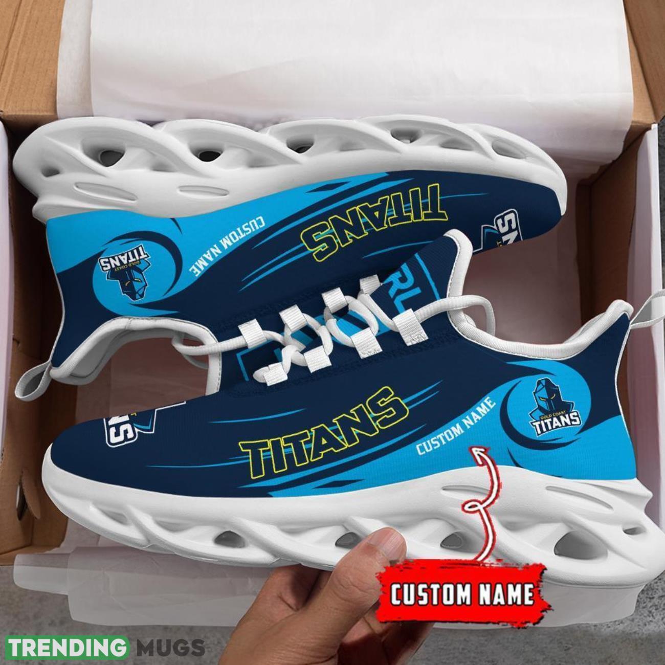 Gold Coast Titans NRL Max Soul Shoes Sneakers Sport Gift For Fans Running Shoes Custom Name Max Soul Gold Coast Titans NRL Max Soul Shoes Sneakers Sport Gift For Fans Running Shoes Custom Name Max Soul
