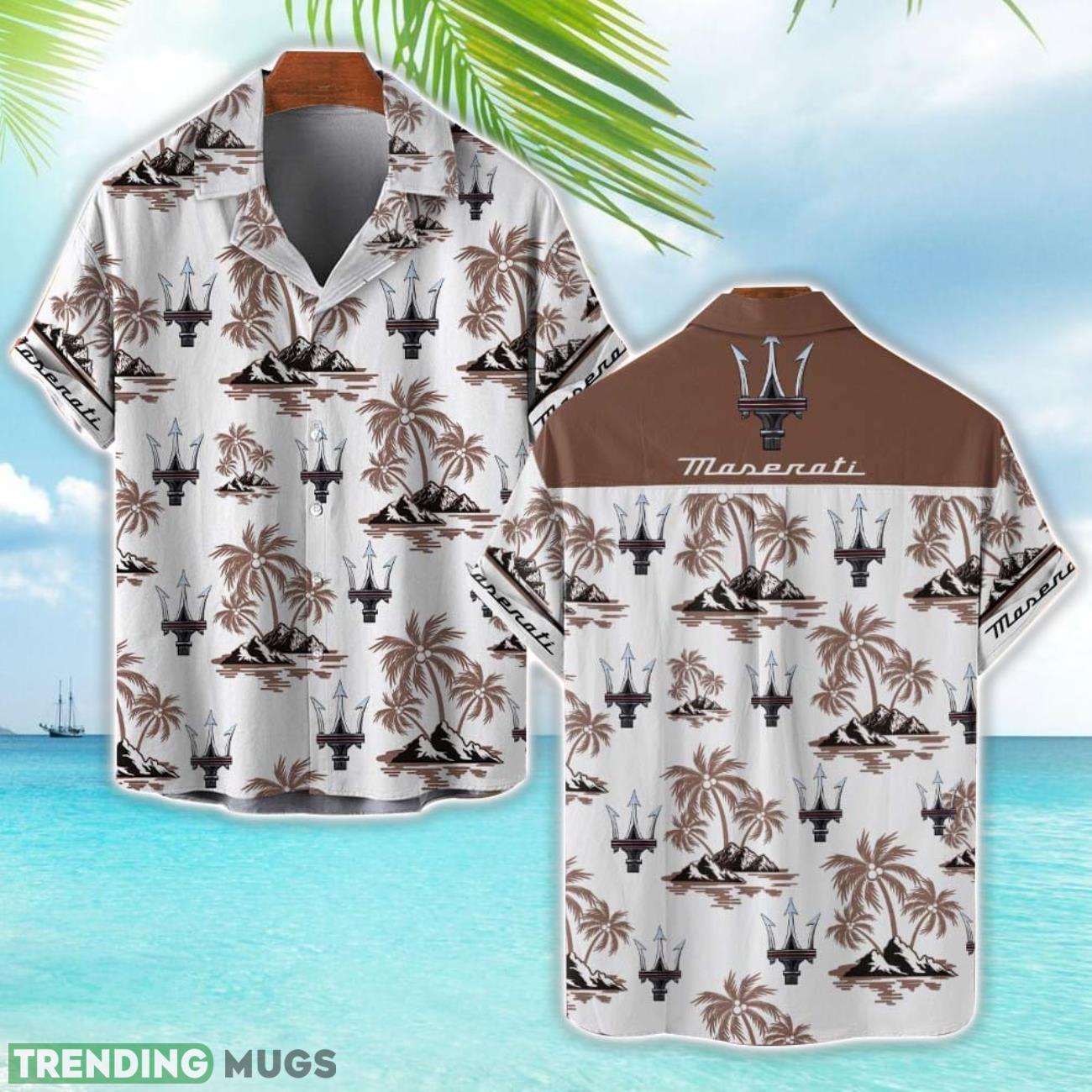 Maserati Brown Coconut Tree Pattern 3D Hawaiian Shirt And Shorts Product Photo 1 Maserati Brown Coconut Tree Pattern 3D Hawaiian Shirt And Shorts Product Photo 1