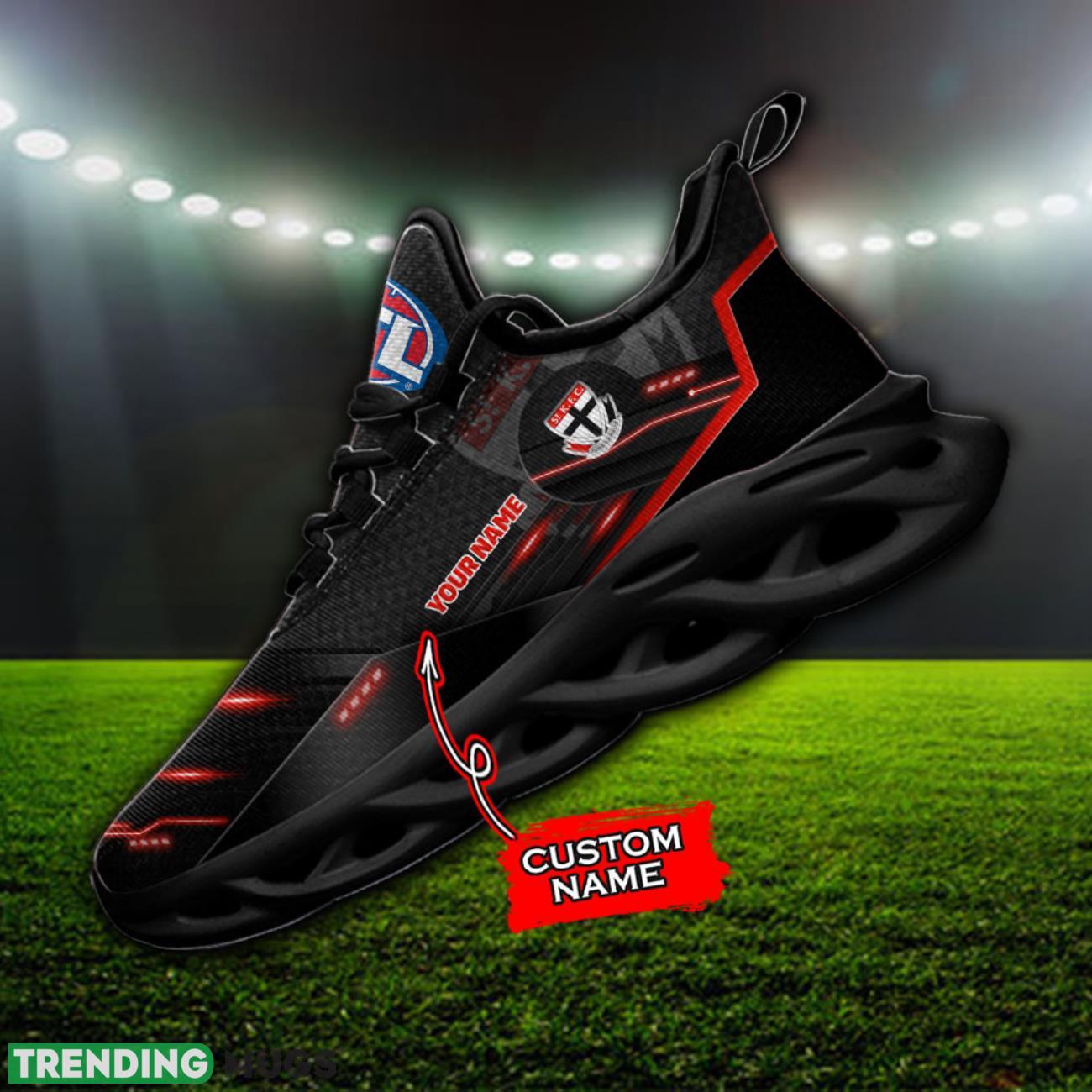 St Kilda Saints AFL Max Soul Shoes 3D Printed Running Sneakers Custom Name Max Soul St Kilda Saints AFL Max Soul Shoes 3D Printed Running Sneakers Custom Name Max Soul