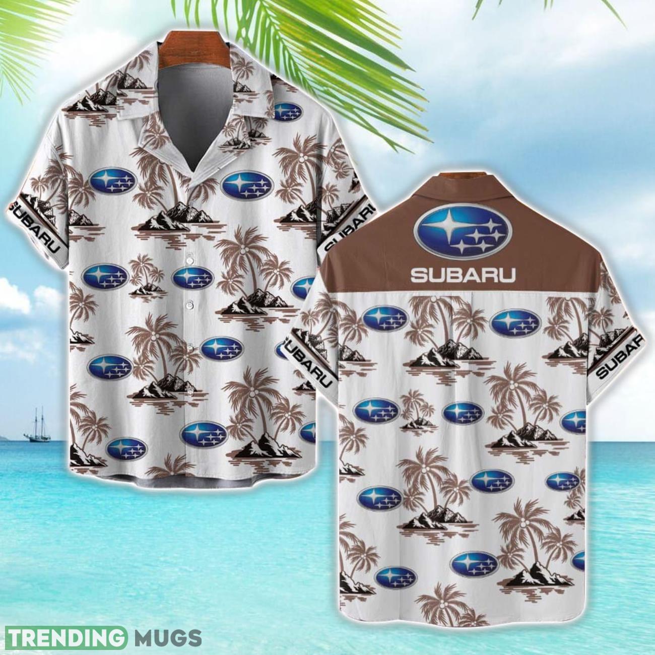 Subaru Brown Coconut Tree Pattern 3D Hawaiian Shirt And Shorts Product Photo 1 Subaru Brown Coconut Tree Pattern 3D Hawaiian Shirt And Shorts Product Photo 1
