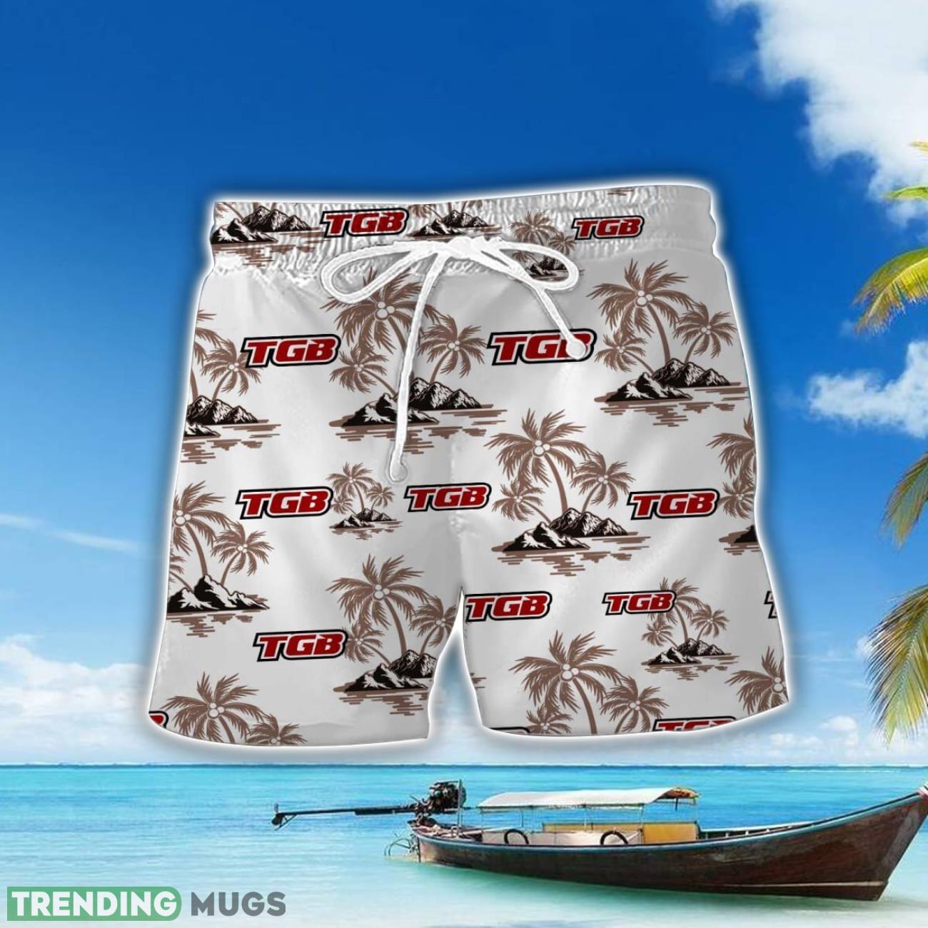 TGB Motorcyles Brown Coconut Tree Pattern 3D Hawaiian Shirt And Shorts Hawaiian & Short TGB Motorcyles Brown Coconut Tree Pattern 3D Hawaiian Shirt And Shorts Hawaiian & Short