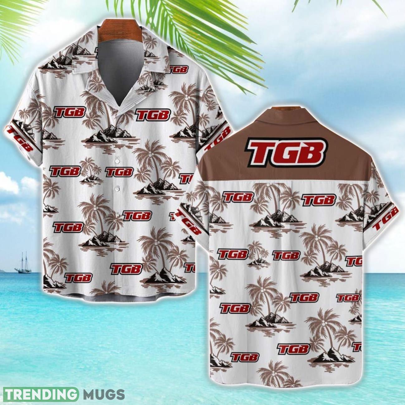 TGB Motorcyles Brown Coconut Tree Pattern 3D Hawaiian Shirt And Shorts Product Photo 1 TGB Motorcyles Brown Coconut Tree Pattern 3D Hawaiian Shirt And Shorts Product Photo 1