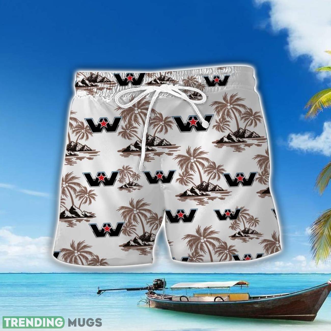 Western Star Brown Coconut Tree Pattern 3D Hawaiian Shirt And Shorts Hawaiian & Short Western Star Brown Coconut Tree Pattern 3D Hawaiian Shirt And Shorts Hawaiian & Short