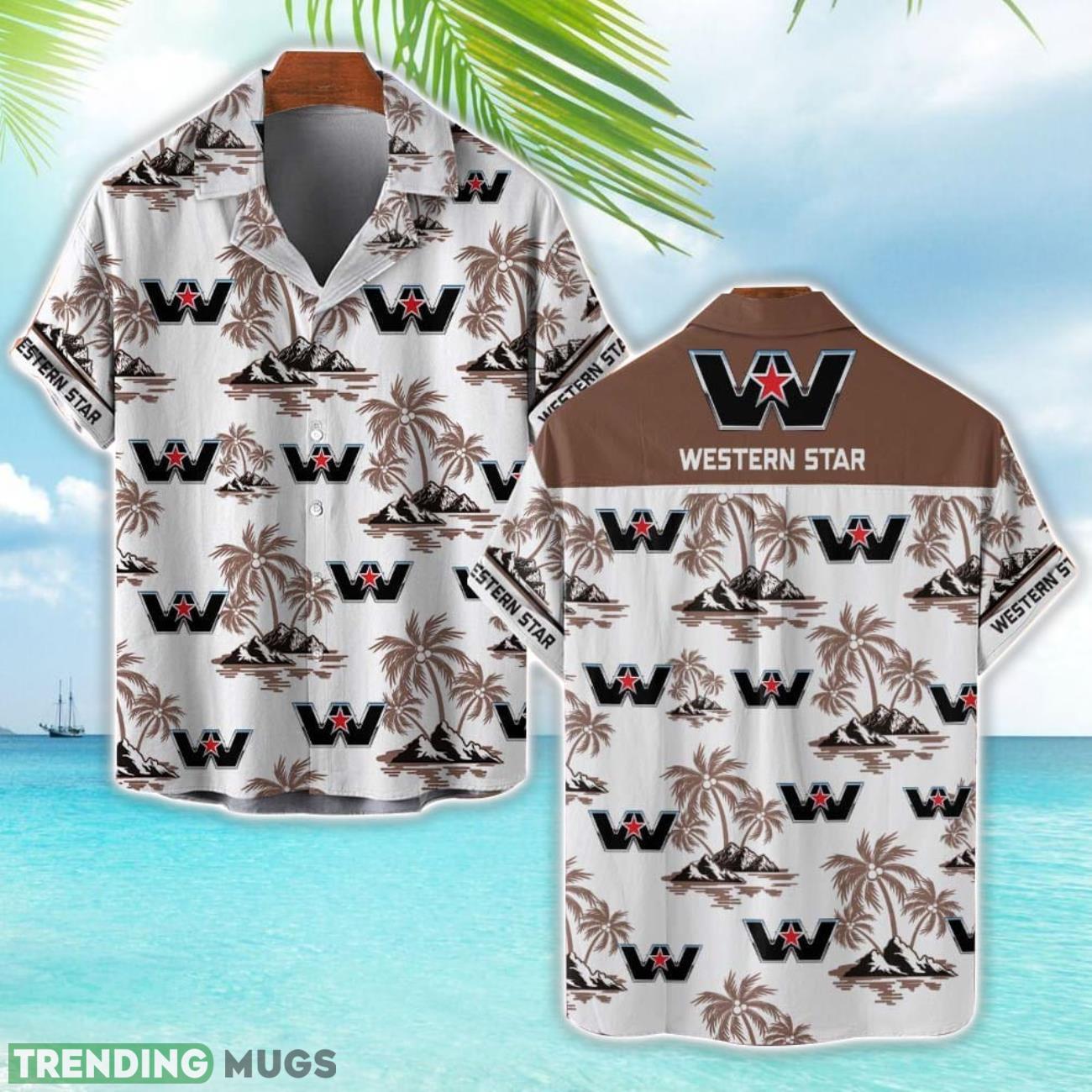 Western Star Brown Coconut Tree Pattern 3D Hawaiian Shirt And Shorts Product Photo 1 Western Star Brown Coconut Tree Pattern 3D Hawaiian Shirt And Shorts Product Photo 1