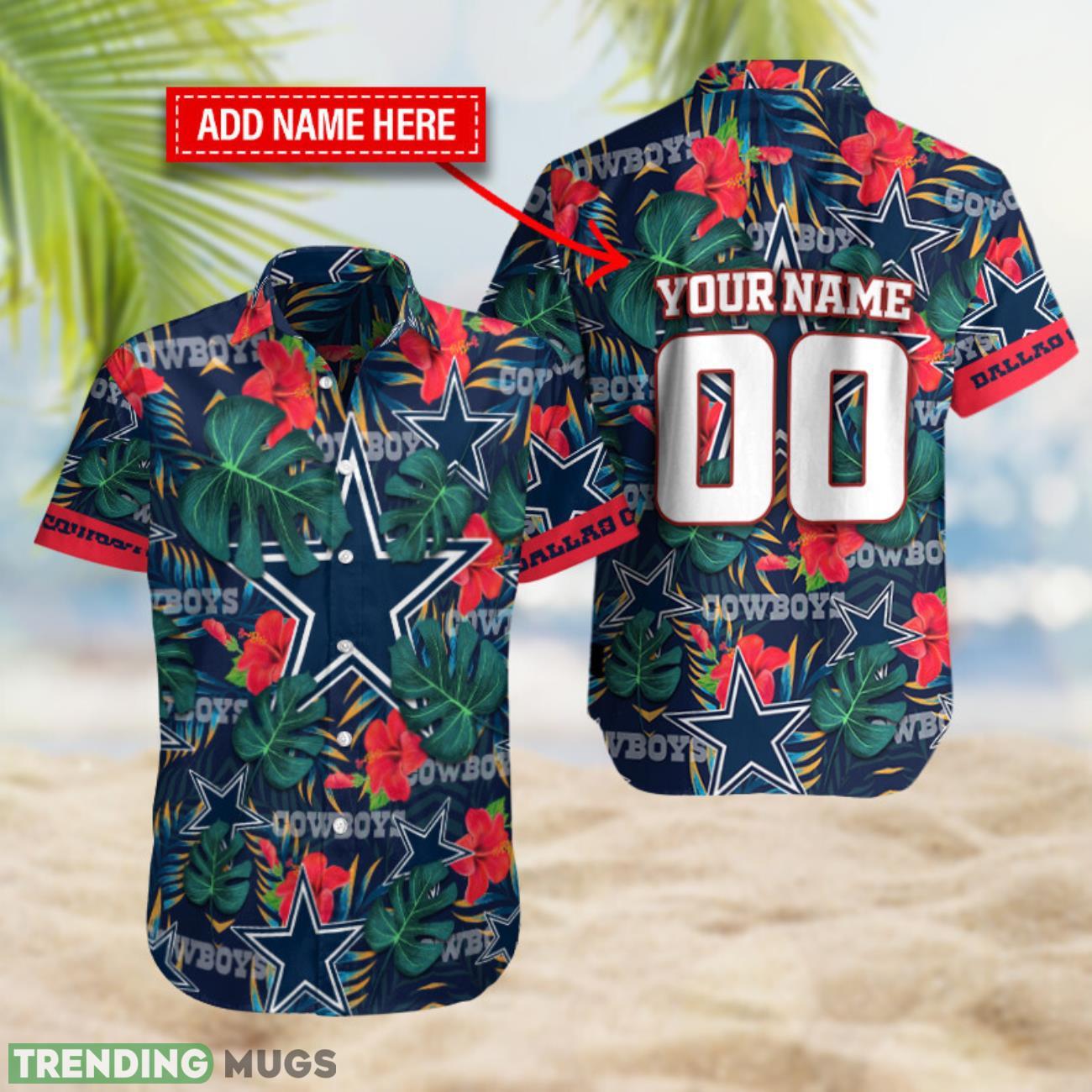 Dallas Cowboys Personalized Name Hawaiian Button Shirt For Fans Red Flower Product Photo 1 Dallas Cowboys Personalized Name Hawaiian Button Shirt For Fans Red Flower Product Photo 1