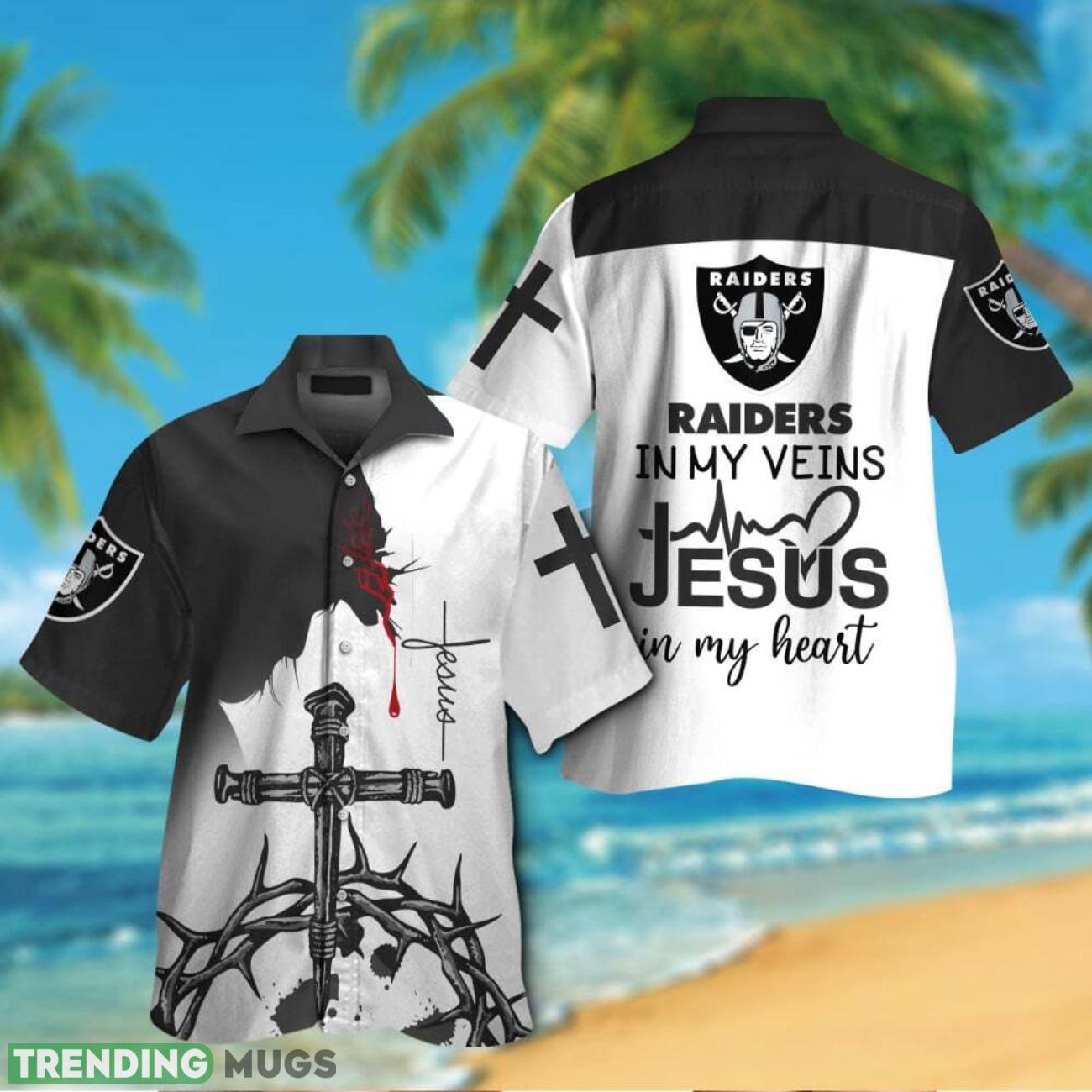 Las Vegas Raiders Jesus Button Shirt Team Shirt 3D Hawaii Shirt Product Photo 1 Las Vegas Raiders Jesus Button Shirt Team Shirt 3D Hawaii Shirt Product Photo 1
