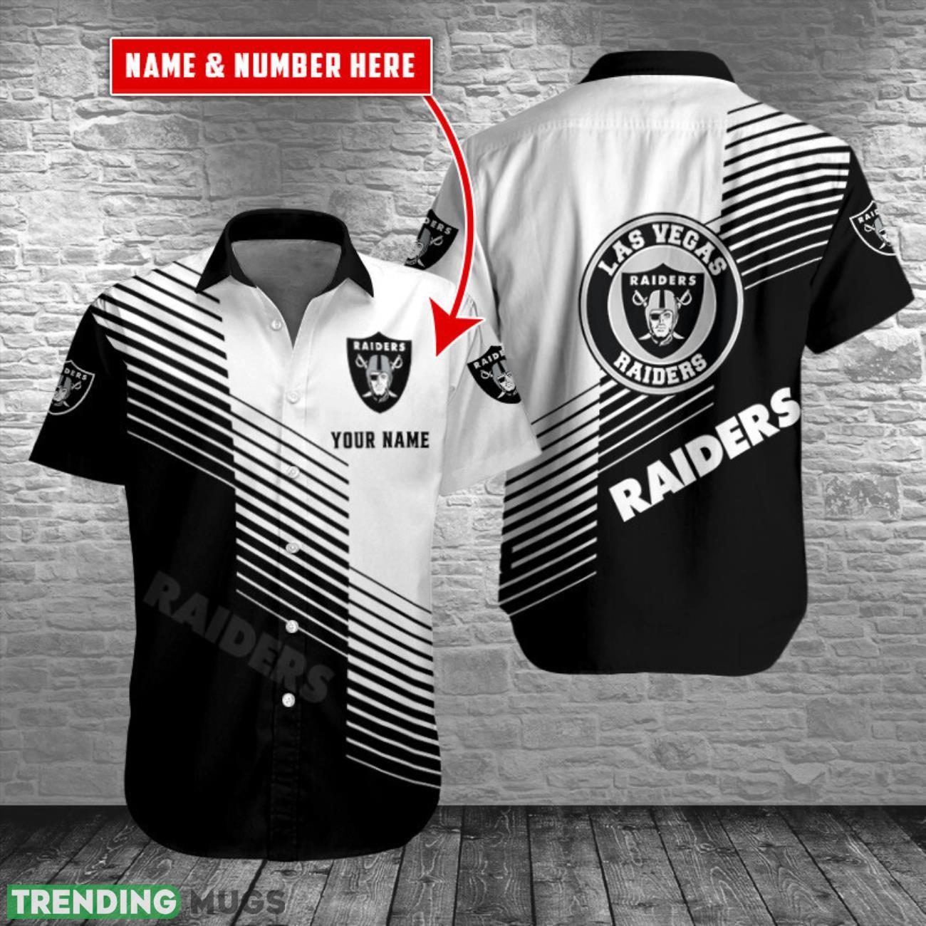 Las Vegas Raiders Personalized Name Hawaiian Button Shirt For Fans Custom Name Number Product Photo 1