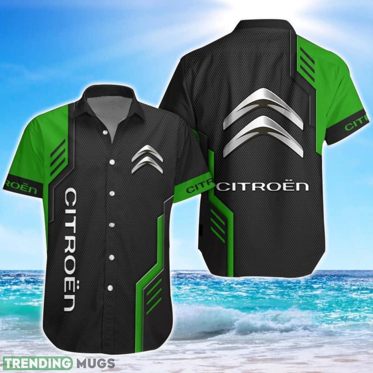 Citroen Logo Green Black Hawaiian Shirt For Men And Women Product Photo 1