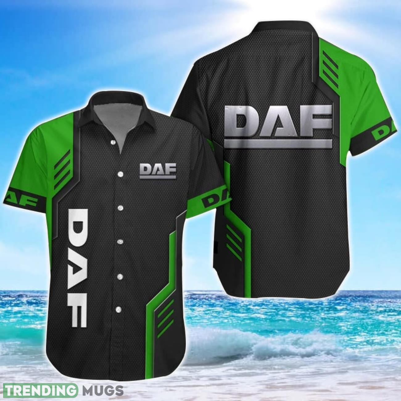 DAF Logo Green Black Hawaiian Shirt For Men And Women Product Photo 1