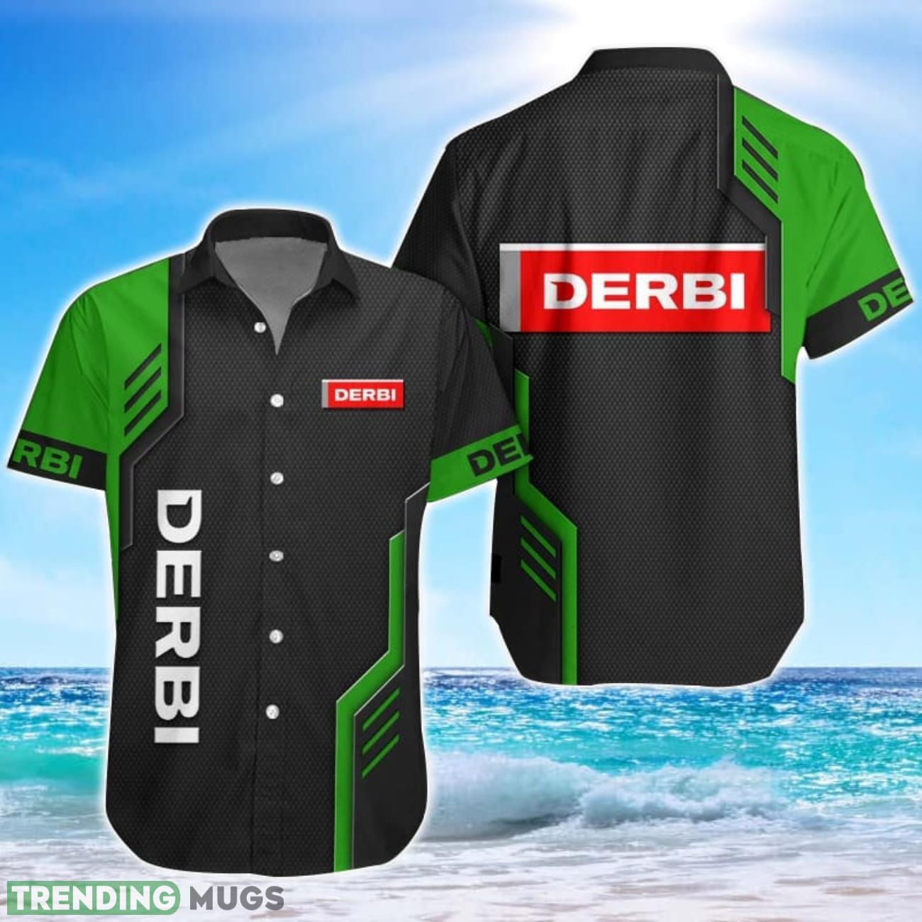 Derbi Logo Green Black Hawaiian Shirt For Men And Women Product Photo 1