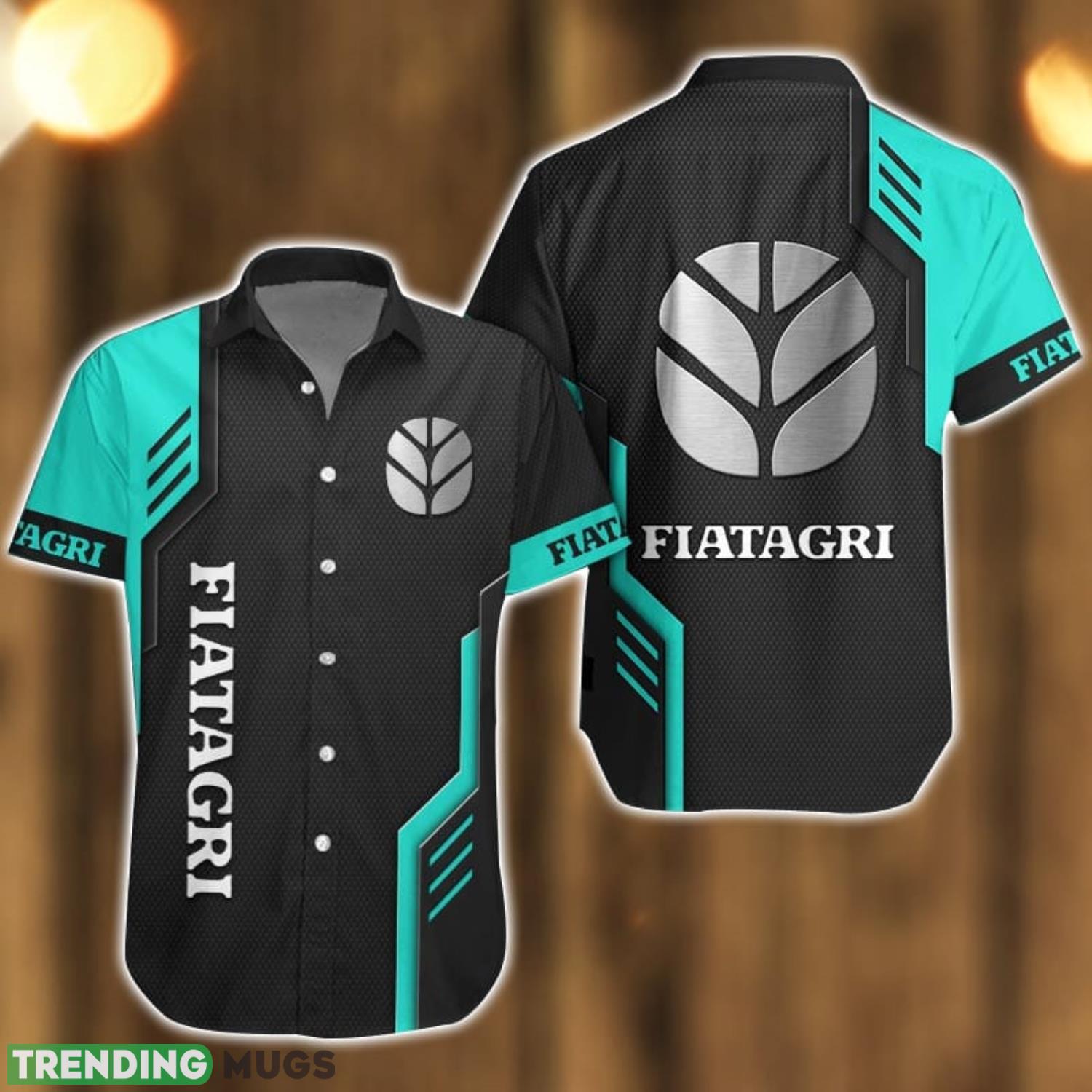 Fiatagri Logo Mix Light Blue and Black Color Hawaiian Shirt For Men And Women Product Photo 1