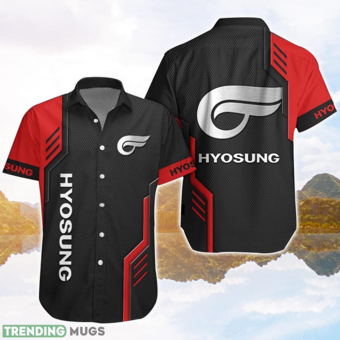 Hyosung Logo Red Black Hawaiian Shirt For Men And Women Product Photo 1 Hyosung Logo Red Black Hawaiian Shirt For Men And Women Product Photo 1