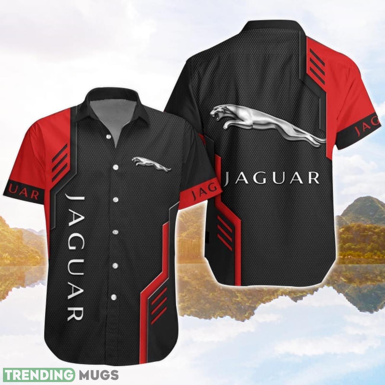 Jaguar Logo Red Black Hawaiian Shirt For Men And Women Product Photo 1 Jaguar Logo Red Black Hawaiian Shirt For Men And Women Product Photo 1