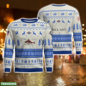Bell 407 All Printed AOP Aircraft Ugly Christmas Sweater For Men And Women Product Photo 1