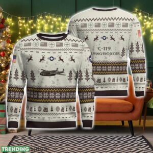 C-119 Flying Boxcar C119 Veteran Aircraft Ugly Christmas Sweater Christmas Gift Holiday Product Photo 1