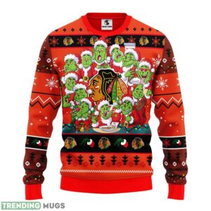 Chicago Blackhawks 12 Grinch Xmas Day Christmas Ugly Sweater 3D Christmas Sweater For Men Women Christmas Gift For Sport Team Product Photo 1