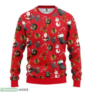 Chicago Blackhawks Santa Claus Snowman Christmas Ugly Sweater 3D Christmas Sweater For Men Women Christmas Gift For Sport Team Product Photo 1