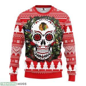 Chicago Blackhawks Tree Ugly Christmas Sweater Holiday Gift For Sport Fans Product Photo 1