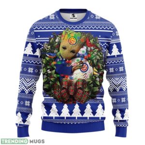 Chicago Cubs Groot Hug Christmas Ugly Sweater 3D Christmas Sweater For Men Women Christmas Gift For Sport Team Product Photo 1