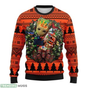 Cincinnati Bengals Groot Hug AOP Ugly Christmas Sweater Christmas Holiday Gift For Fans Product Photo 1