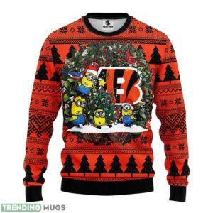 Cincinnati Bengals Minion AOP Ugly Christmas Sweater Christmas Holiday Gift For Fans Product Photo 1