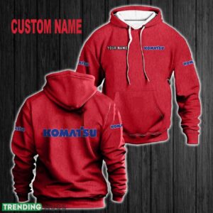 Custom Name Komatsu 3D Hoodie Red All OVer Print For Men Women Gift Christmas 2024 - Custom Name Komatsu 3D Hoodie Red All OVer Print For Men Gift Christmas 2024