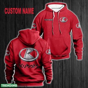 Custom Name Kubota 3D Hoodie Red All OVer Print For Men Women Gift Christmas 2024 - Custom Name Kubota 3D Hoodie Red All OVer Print For Men Gift Christmas 2024