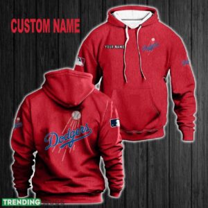 Custom Name Los Angeles Dodgers 3D Hoodie Red All OVer Print For Men Women Gift Christmas 2024 - Custom Name Los Angeles Dodgers 3D Hoodie Red All OVer Print For Men Gift Christmas 2024