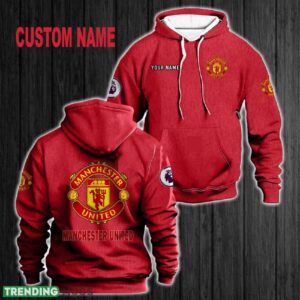 Custom Name Manchester United 3D Hoodie Red All OVer Print For Men Women Gift Christmas 2024 - Custom Name Manchester United 3D Hoodie Red All OVer Print For Men Gift Christmas 2024