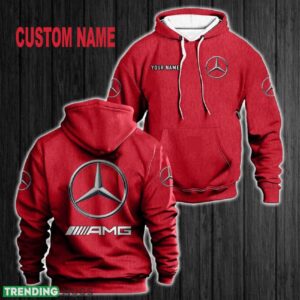 Custom Name Mercedes AMG Cozy 3D Hoodie Red All OVer Print For Men Women Gift Christmas 2024 - Custom Name Mercedes_AMG 3D Hoodie Red All OVer Print For Men Gift Christmas 2024
