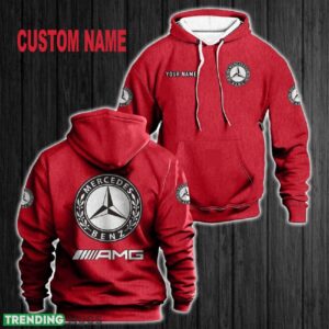 Custom Name Mercedes AMG Design 3D Hoodie Red All OVer Print For Men Women Gift Christmas 2024 - Custom Name Mercedes_AMG 3D Hoodie Red All OVer Print For Men Gift Christmas 2024