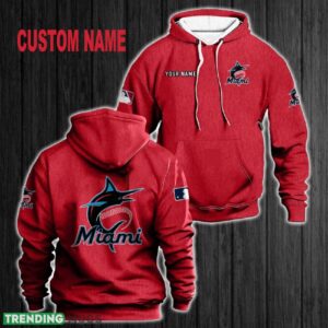 Custom Name Miami Marlins 3D Hoodie Red All OVer Print For Men Women Gift Christmas 2024 - Custom Name Miami Marlins 3D Hoodie Red All OVer Print For Men Gift Christmas 2024