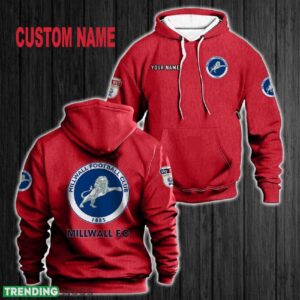 Custom Name Millwall F.C 3D Hoodie Red All OVer Print For Men Women Gift Christmas 2024 - Custom Name Millwall F.C 3D Hoodie Red All OVer Print For Men Gift Christmas 2024