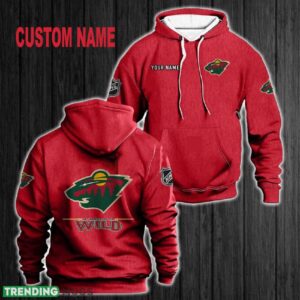 Custom Name Minnesota Wild 3D Hoodie Red All OVer Print For Men Women Gift Christmas 2024 - Custom Name Minnesota Wild 3D Hoodie Red All OVer Print For Men Gift Christmas 2024