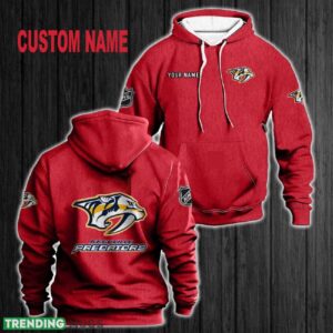Custom Name Nashville Predators 3D Hoodie Red All OVer Print For Men Women Gift Christmas 2024 - Custom Name Nashville Predators 3D Hoodie Red All OVer Print For Men Gift Christmas 2024