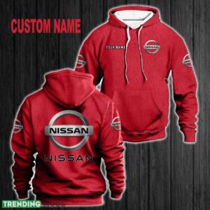 Custom Name Nissan 3D Hoodie Red All OVer Print For Men Women Gift Christmas 2024 - Custom Name Nissan 3D Hoodie Red All OVer Print For Men Gift Christmas 2024