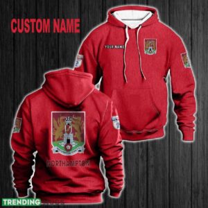 Custom Name Northampton Town F.C 3D Hoodie Red All OVer Print For Men Women Gift Christmas 2024 - Custom Name Northampton Town F.C 3D Hoodie Red All OVer Print For Men Gift Christmas 2024