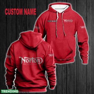 Custom Name Norton Motorcycles 3D Hoodie Red All OVer Print For Men Women Gift Christmas 2024 - Custom Name Norton Motorcycles 3D Hoodie Red All OVer Print For Men Gift Christmas 2024