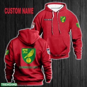 Custom Name Norwich City 3D Hoodie Red All OVer Print For Men Women Gift Christmas 2024 - Custom Name Norwich City 3D Hoodie Red All OVer Print For Men Gift Christmas 2024