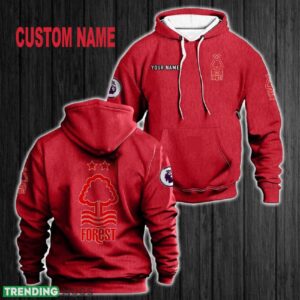 Custom Name Nottingham Forest 3D Hoodie Red All OVer Print For Men Women Gift Christmas 2024 - Custom Name Nottingham Forest 3D Hoodie Red All OVer Print For Men Gift Christmas 2024