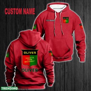 Custom Name Oliver Tractor 3D Hoodie Red All OVer Print For Men Women Gift Christmas 2024 - Custom Name Oliver Tractor 3D Hoodie Red All OVer Print For Men Gift Christmas 2024